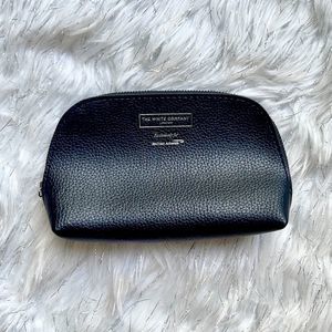 NWOT Black Leather Cosmetics Bag